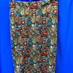 Lularoe skirt, pencil skirt, aka Cassie; paisley pattern